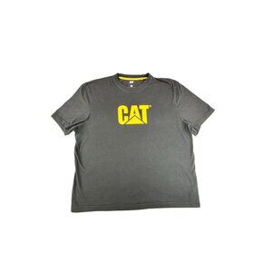CAT Black T Shirt Mens XXL Logo Graphic 100% Cotton Track Machinery Trucks